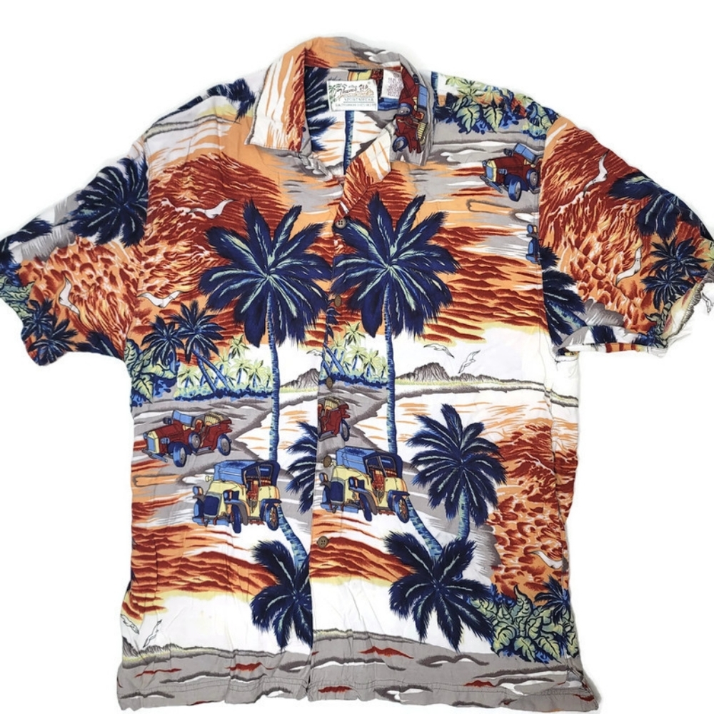 Thumbs up sportswear Hawaiian button up shirt size large.